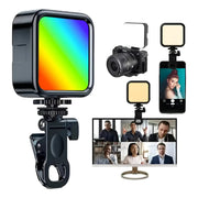 Luz LED RGB Recargable AY-83 con Soporte para Celular – Iluminación Profesional para Foto, Video y Streaming